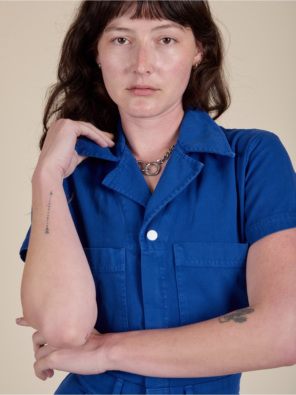 Big Bud Press SHORT SLEEVE JUMPSUIT - ROYAL BLUE